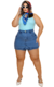 Short Saia Feminino - Jeans - Marmorizado - comprar online