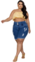Imagem do Bermuda Cós Duplo Feminina - Jeans Claro - Destroyed