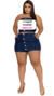Short Saia Feminino - Jeans - Escuro - comprar online