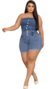 Imagem do Short Elastico Feminino - Jeans - Claro