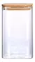 Frasco Hermético Carol Vidrio 1200 Ml Tapa Bambú cuadrado