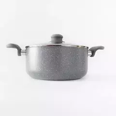 Cacerola Antiadherente De Granito Con Tapa De Vidrio 22 Cm
