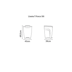 T-FORCE Cesto Basura Plástico 50 L (Pedal) TRAMONTINA - comprar online