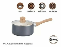 Batería De Cocina Hudson Gris Con Antiadherente 5 Piezas - ABRUZZO BAZAR