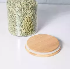 Frasco Hermético De Vidrio Tapa Bambú 28 Cm X 10 Cm Carol - comprar online