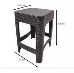 Banqueta Simil Rattan Plastico Apilable - comprar online