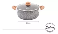 Cacerola Granito Stone Aluminio Forjado 24cm Color Gris - comprar online