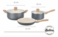 Batería De Cocina Hudson Gris Con Antiadherente 5 Piezas - comprar online