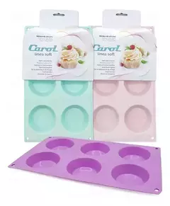 MOLDE DE CUPCAKES X6 DE SILICONA LINEA SOFT