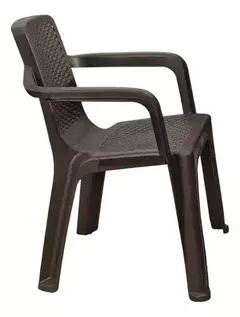 Silla Eterna Plastica Con Apoya Brazos Apariencia Ratan - comprar online