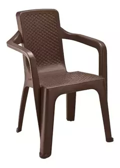 Silla Eterna Plastica Con Apoya Brazos Apariencia Ratan