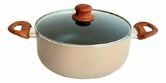 Cacerola Antiadherente 26 Cm Asas Simil Madera Carol Areia - comprar online