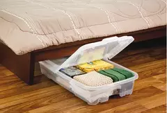 Caja Organizadora Bajo Cama Con Tapa Y Ruedas 28 Litros - ABRUZZO BAZAR