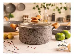 Cacerola Granito Stone Aluminio Forjado 24cm Color Gris