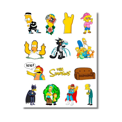 Plantillas Stickers UV DTF 14x18 - LOS SIMPSONS en internet