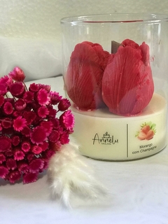 VELA TULIPA - MORANGO COM CHAMPGNE
