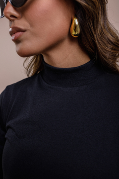 Básica Gola Alta C/ Manga Oversized - Preto - loja online