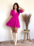Vestido Curto Manga Bufante Bordada