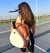 Mochila de ecocuero combinada Durazno/Blanco lo en internet