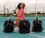 Mochila de ecocuero Negra/Bordo - comprar online