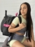 Mochila ecocuero Negra/fuccia - comprar online
