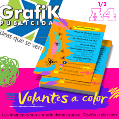 Volantes full color 1 cara - 1/2 A4 - comprar online