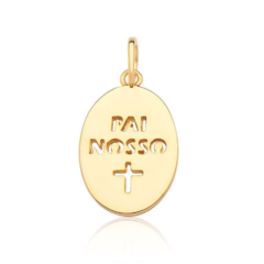 Pingente Plaquinha Oval " Pai Nosso"