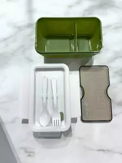 LUNCHERA 2 PISOS CON CUBIERTOS - comprar online