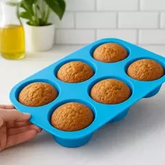 MOLDE PARA CUPCAKE DE SILICONA X 6