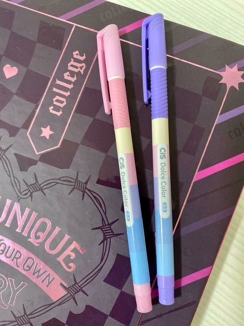 Caneta escrita fina colorida