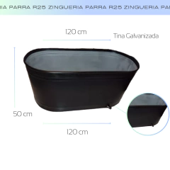 Pileta (tina) Galvanizada prepintada 120x60x50 - comprar online