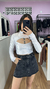 short saia jeans estonado - comprar online