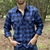 Imagem do Camisa de botão casual de manga comprida de flanela masculina outono eua ajuste