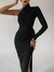 Vestidos longos e elegantes para as mulheres verão um ombro maxi vestido bodyco