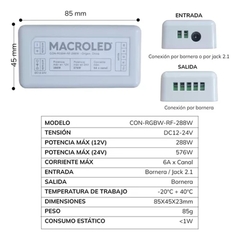 Controlador Radiofrecuencia Rgb P/Tira Led Macroled - Melluso Electricidad Necochea