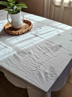Mantel Gasa Algodón c/Relieve Tiza