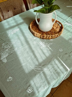 Mantel Gasa Algodón c/Relieve Verde