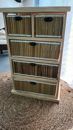 Comoda De Junco Y Madera