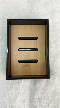 Jabonera Rectangular Plastico y Madera - comprar online