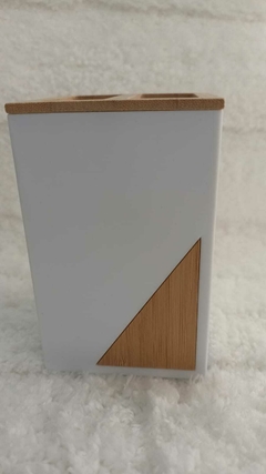 Porta Cepillo cuadrado Con madera - Todo Cort