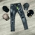 Calça Jeans Super Skinny/Jogador Estonada Rasgada - comprar online