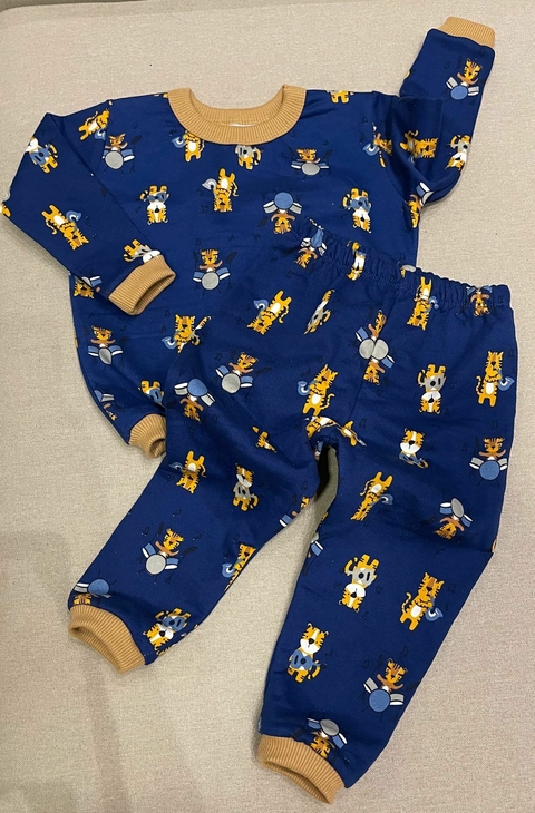 moletom franelado tigre azul