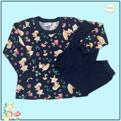 Pijama infantil manga longa bosque encantado