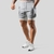 Calções casuais de dupla camada masculina, secagem rápida, estilo esportivo