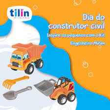Engenheiro Mirim Máquina Escavadeira + Caçamba c/ Acessórios - Tilin