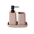 Trio Banheiro Bege Madeira Preto Cerâmica Lavabo Kit 3pçs