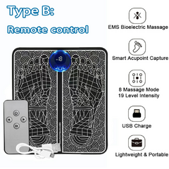 Elétrica EMS Foot Massager Pad Relief Pain Relaxe Pés Acupoints Massage Mat Es - L.F
