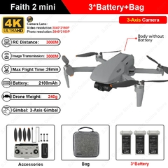 C-FLY Faith 2 Mini Drone Com Câmera Profissional 4K HD Câmera FPV Drone 3-Axis
