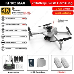 Kf102 max gps drone 4k profissional fpv hd câmera kf102 drones gimbal de 2 eixo - L.F