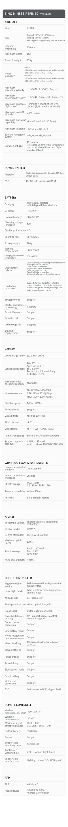 Drone HUBSAN ZINO MINI SE Refined 3-Axis Gimbal 45mins 10KM 255g 4K 30fps GPS FPV RC Q - comprar online